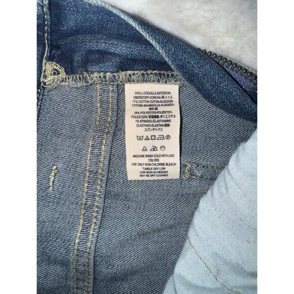 Free People Denim Overalls Women Size 25 Blue Cotton Blend Stretch Straight Leg - Picture 8 of 14